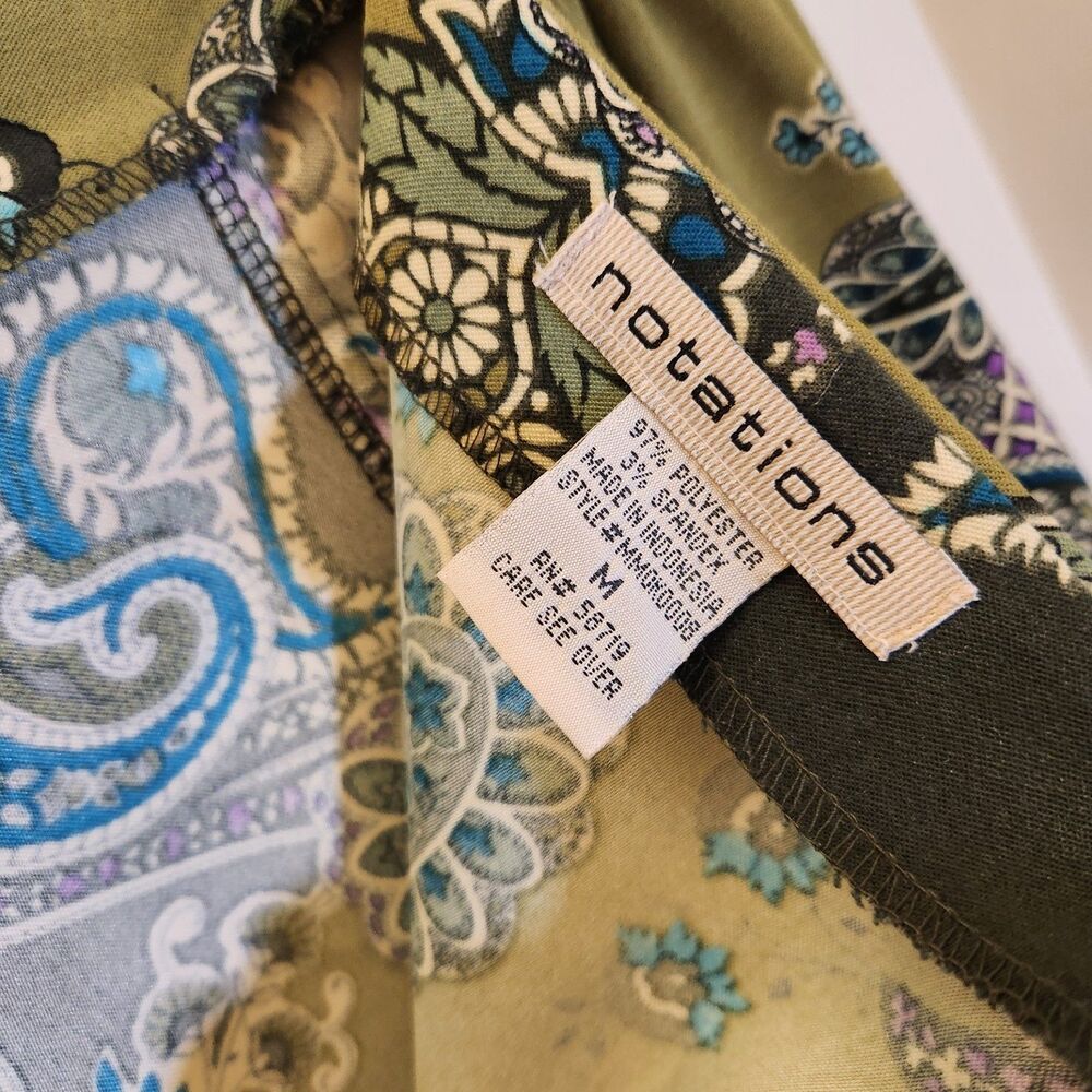 Vtg 90s Y2k Paisley Maxi Skirt Purple & Green Dark Fairy Whimsigoth Boho Earthy - Picture 8 of 9